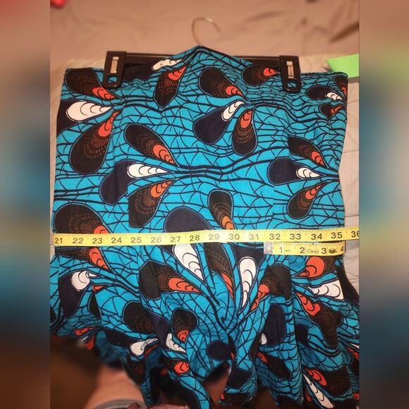 ANKARA Patterned Top Womens M High/low Strapless Sophisticated tribal Handmade - Picture 5 of 10